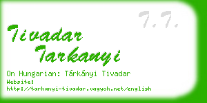 tivadar tarkanyi business card