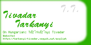 tivadar tarkanyi business card